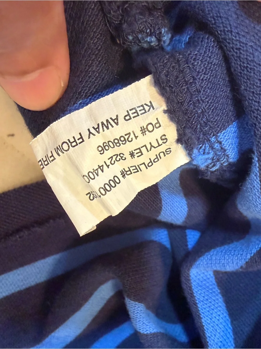 Polo by Ralph Lauren Navy & Royal Blue Striped Polo with Yellow Pony